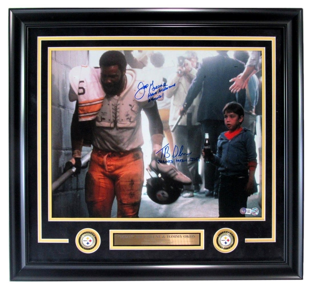 Joe Greene/ Tommy Okon Signed Coca Cola 16x20 Photo Steelers Framed Beckett 12628: Joe Greene/ Tommy Okon Signed Coca Cola 16x20 Photo Steelers Framed Beckett 12628 Item Specifics: Autograph Authentication: Beckett Authentication Services (BAS) Original/Reprint: Original Product: Ph