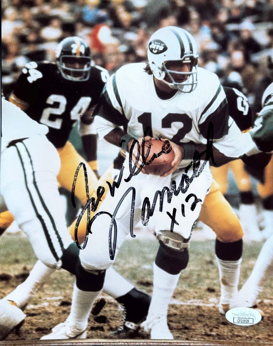 Joe Willie Namath Autographed 8x10 Football Photo (JSA): Joe Willie Namath Autographed 8x10 Football Photo (JSA) Item Specifics: Brand: James Spence Authentication (JSA) Joe Willie Namath Autographed 8x10 Photo Signed in black sharpie across the front of th