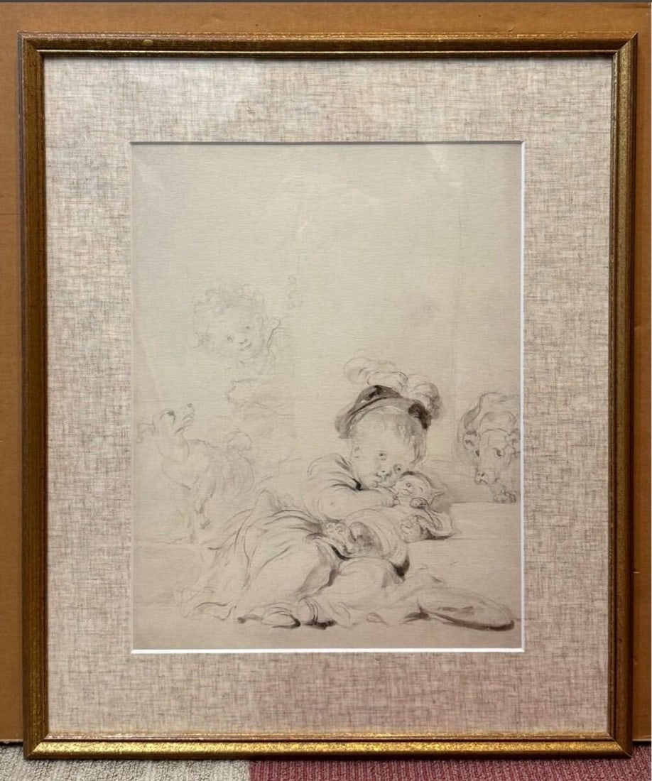 Jean-Honor Fragonard Cat Wrapped in Swaddling Clothes Gicle Print Framed: Jean-Honor Fragonard Cat Wrapped in Swaddling Clothes Gicle Print Framed Item Specifics: Artist: Jean-Honore Fragonard Image Orientation: Portrait Size: Medium Signed: No Material: Paper Framing: Fram