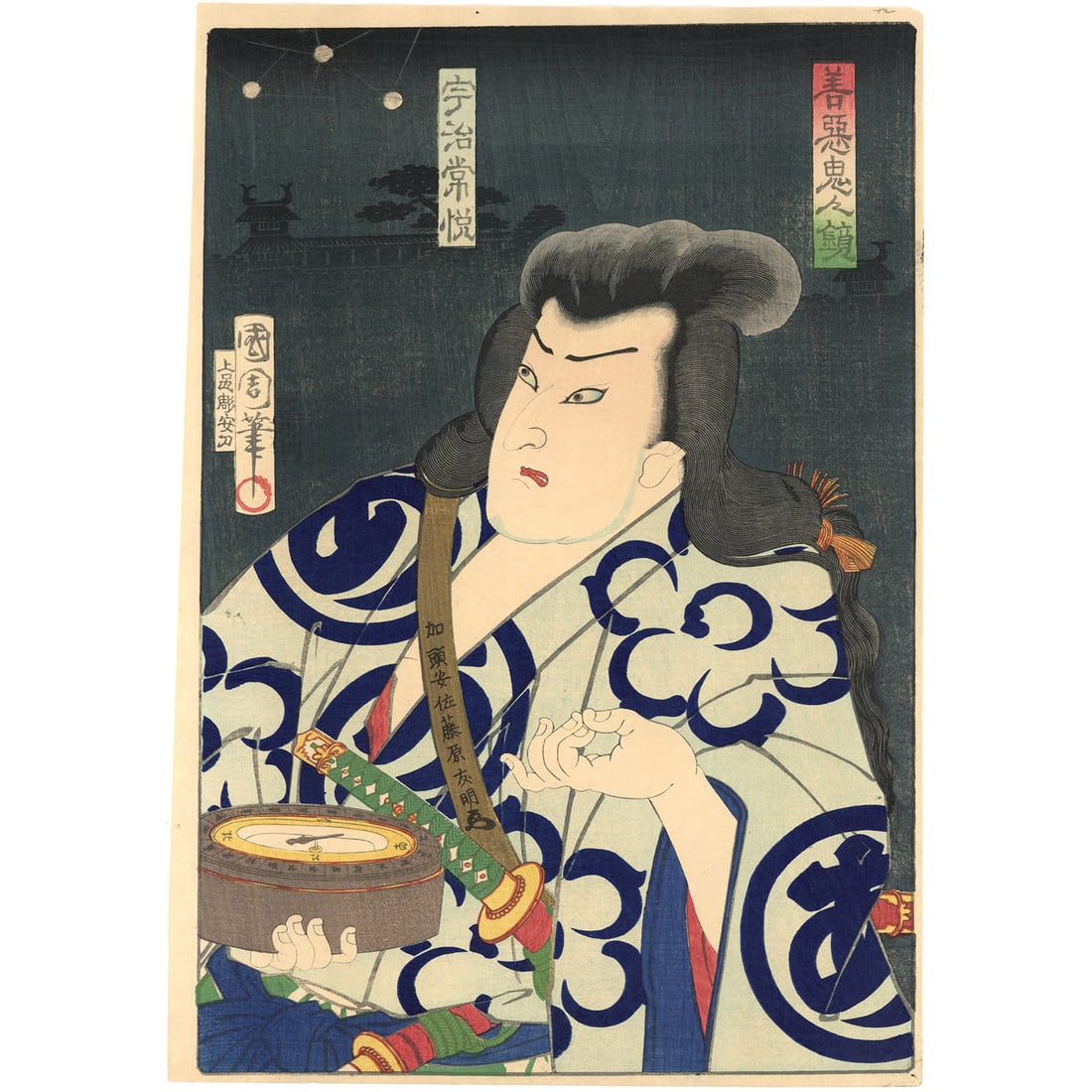 Woodblock print Toyohara Kunichika Japanese Art 1868 Uji Joetsu Kabuki: Woodblock print Toyohara Kunichika Japanese Art 1868 Uji Joetsu Kabuki Item Specifics: Artist: Toyohara Kunichika Subject: Kabuki Actor Portrait Material: Washi Paper Style: Japanese Size: 36.4 x 25.3