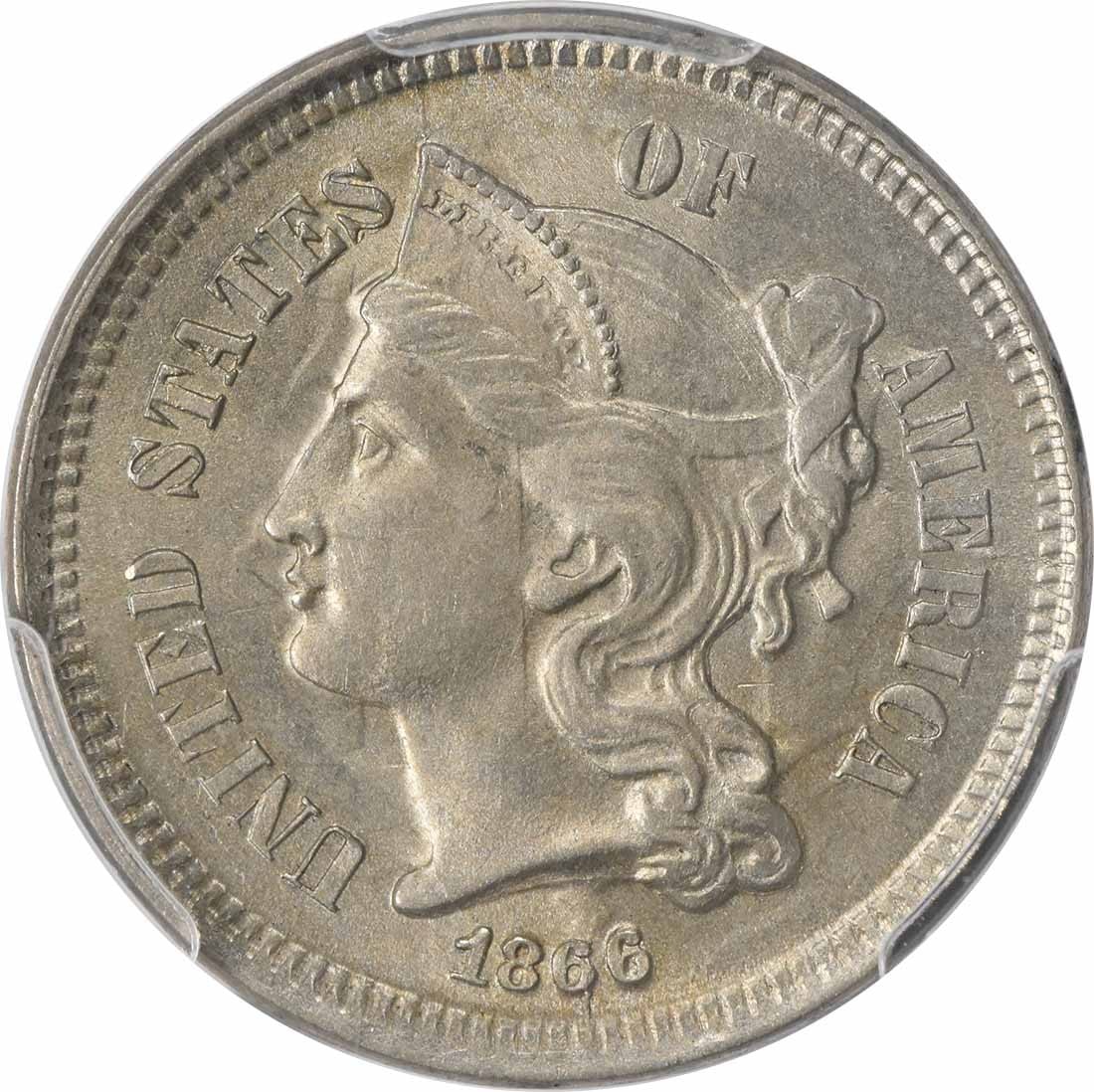 Three Cent Nickel MS64 PCGS - 2