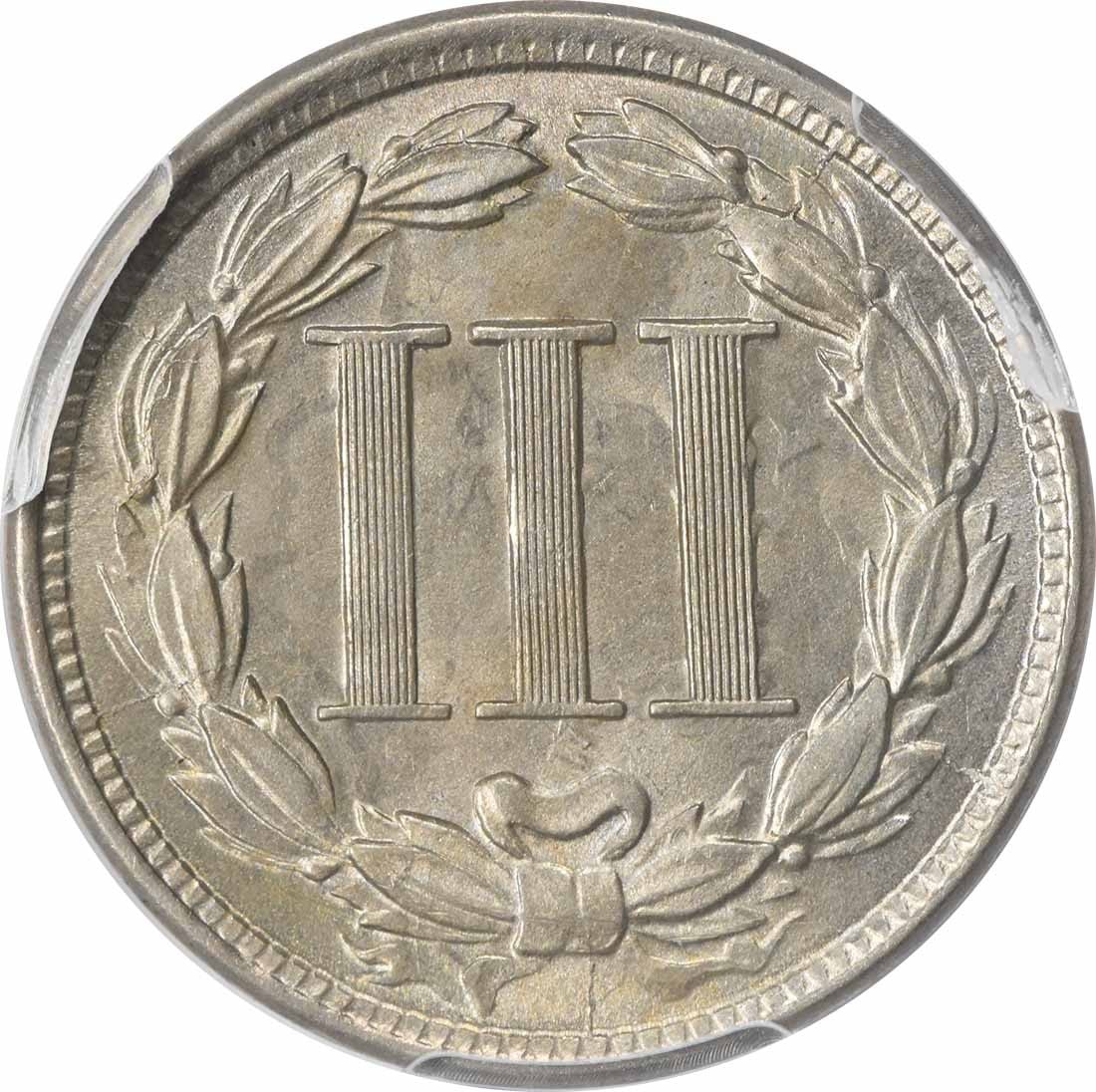 Three Cent Nickel MS64 PCGS - 3