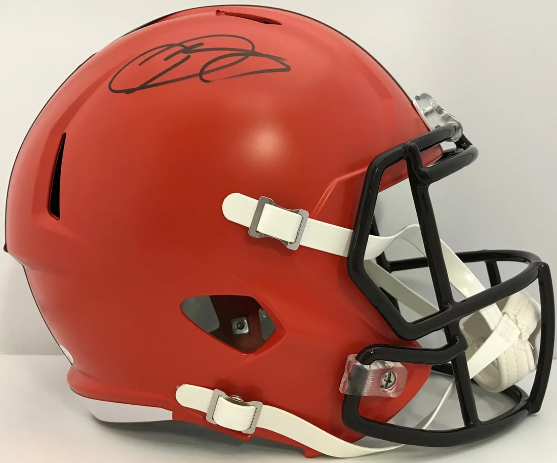 Helmet Replica Autographed Beckham Odell Browns Cleveland: Helmet Replica Autographed Beckham Odell Browns Cleveland Item Specifics: Brand: James Spence Authentication (JSA) Odell Beckham Autographed Cleveland Browns Replica Speed Helmet Signed in black