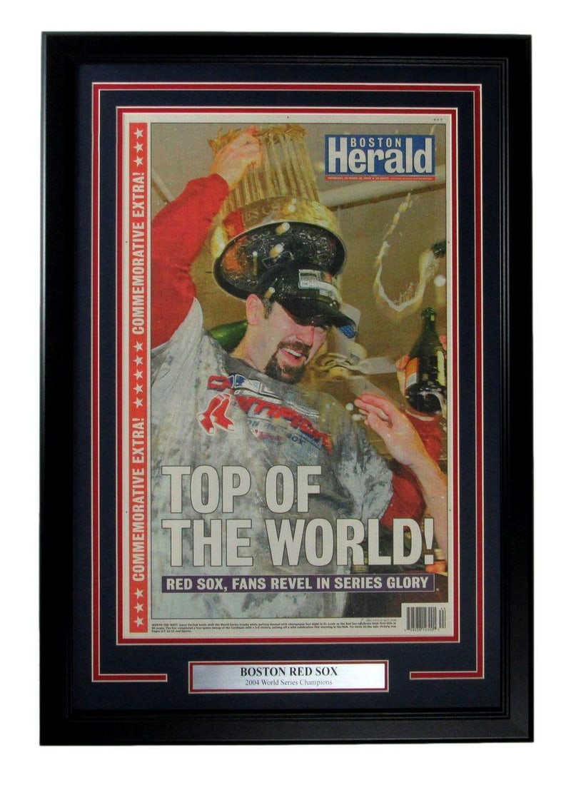 Boston Herald Newspaper Oct 28, 2004 Red Sox World Series Champs Framed 165883 (1 of 2)