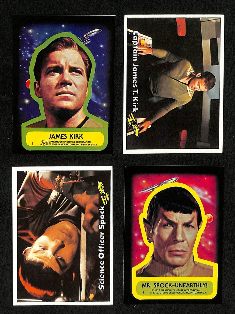1976 Topps Star Trek Complete (88) Card Set With Stickers (22) 197416: 1976 Topps Star Trek Complete (88) Card Set With Stickers (22) 197416 The 1976 Topps Star Trek Complete (88) Card Set With Stickers is a comprehensive collection of 88 cards featuring the iconic chara