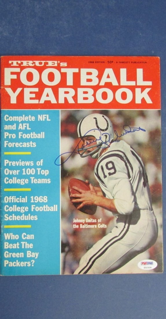 Johnny Unitas Colts Signed True's Football Yearbook PSA/ DNA Letter Z02324: Johnny Unitas Colts Signed True's Football Yearbook PSA/ DNA Letter Z02324 Item Specifics: Sport: Football Product: Ball Original/Reprint: Original Autograph Authentication: PSA/DNA Product