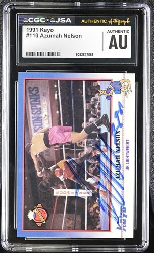 1991 Kayo Azumah Nelson CGC x JSA Auth Signed/ Auto Boxing Card BA202144 (1 of 2)