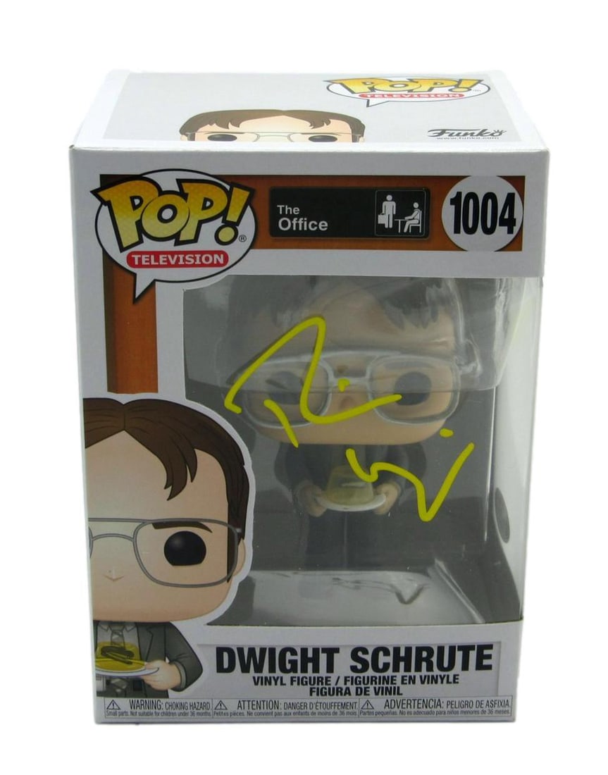 Rainn Wilson Signed Dwight Schrute The Office Funko Pop 1004 PSA/ DNA ITP 160472: Rainn Wilson Signed Dwight Schrute The Office Funko Pop 1004 PSA/ DNA ITP 160472 Signed by Rainn Wilson as Dwight Schrute, this Funko Pop figure bears a PSA/DNA authentication and comes with a unique 