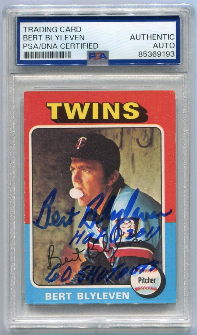 Bert Blyleven Autographed Card 1975 Topps PSA Certified (1 of 2)