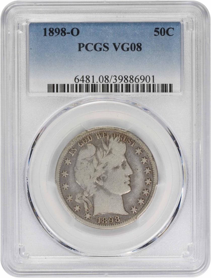 PCGS VG08 Barber Half Dollar Silver 1898-O (1 of 1)
