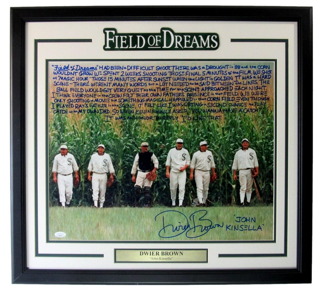 Dwier Brown Signed/ Inscribed 16x20 Photo Field of Dreams Framed JSA 205123: Dwier Brown Signed/ Inscribed 16x20 Photo Field of Dreams Framed JSA 205123 Item Specifics: Original/Reproduction: Original Object Type: Photograph Industry: Movies Autograph Authentication: James