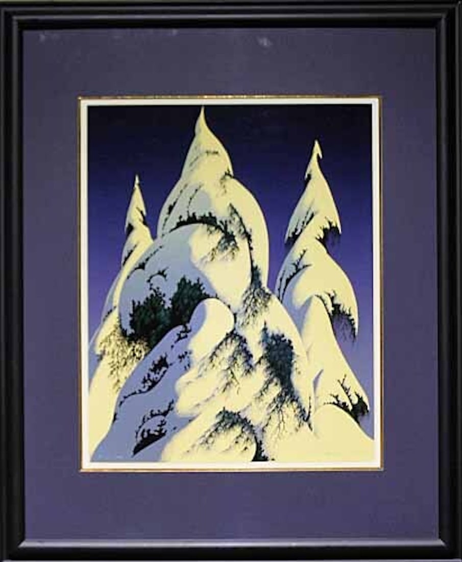 Eyvind Earle Snow Laden Trees Serigraph Hand Signed Limited Edition 10/ 100 (1 of 8)