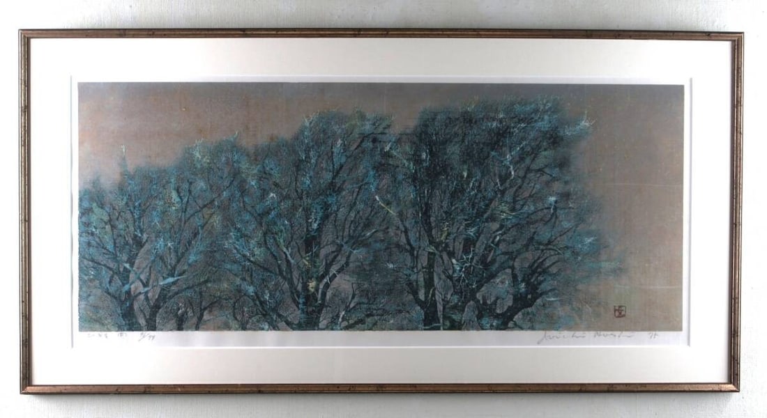 Hoshi Landscape ED99 Framed Authentic Art Signed F 1975 (1 of 6)