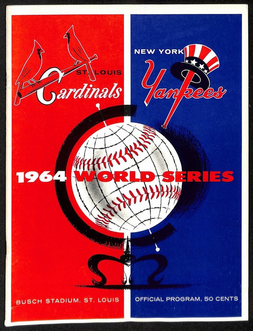 Cardinals Signed Martin Pepper 1964 Auto World Series Program Yankees: Cardinals Signed Martin Pepper 1964 Auto World Series Program Yankees Signed by Martin Pepper, a renowned baseball artist, this 1964 Auto World Series Program features a unique and iconic piece of bas