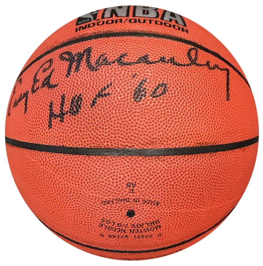 Ed Macauley "HOF 60" Autographed Spalding Indoor/ Outdoor Basketball (1 of 1)