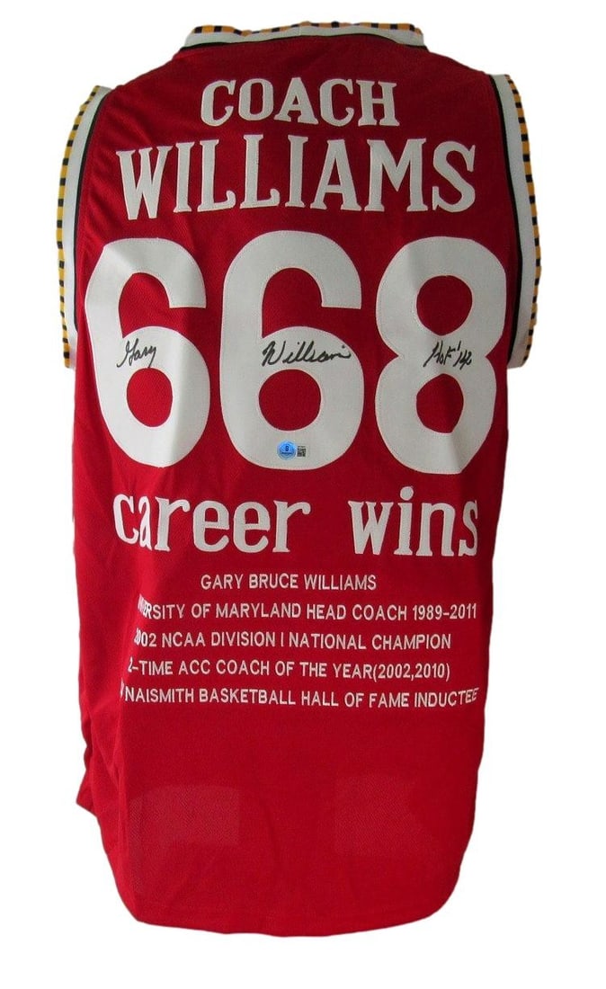 Signed Jersey Basketball Custom Red Stats Gary Williams Maryland Beckett 211010: Signed Jersey Basketball Custom Red Stats Gary Williams Maryland Beckett 211010 Item Specifics: Etsyreadinessstateid: 1464478721765 Product: Jersey Sport: Baseball Websiteprice: 199 Siteprice: 199 Buy