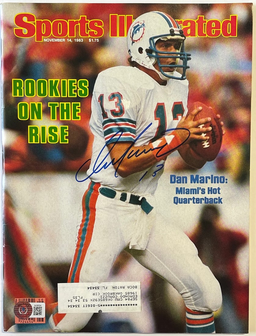 Dan Marino November 14 1983 Autographed Sports Illustrated Magazine (Beckett): Dan Marino November 14 1983 Autographed Sports Illustrated Magazine (Beckett) Item Specifics: Brand: Beckett Professional Grader: 275013 Dan Marino November 14 1983 Autographed Rookies On The Rise Spo