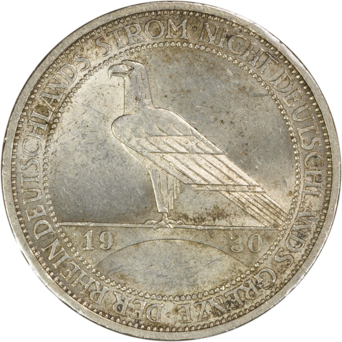 Weimar Germany 1930 3 Mark KM67 Unc: Weimar Germany 1930 3 Mark KM67 Unc This 1930 Weimar Germany 3 Mark coin features a silver composition and is graded as Uncirculated. Certified as KM67, it is a notable example of the 3 Mark coin from
