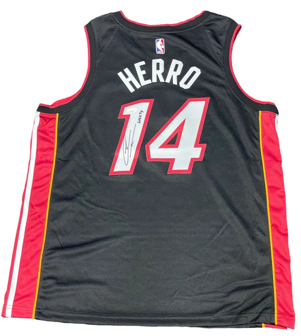 Herro Tyler "6MOY" Autographed Miami Heat Swingman Jersey JSA: Herro Tyler "6MOY" Autographed Miami Heat Swingman Jersey JSA Item Specifics: Brand: James Spence Authentication (JSA) Tyler Herro "6MOY" Autographed Miami Heat Swingman Jersey Inscribed with "6 MOY" 