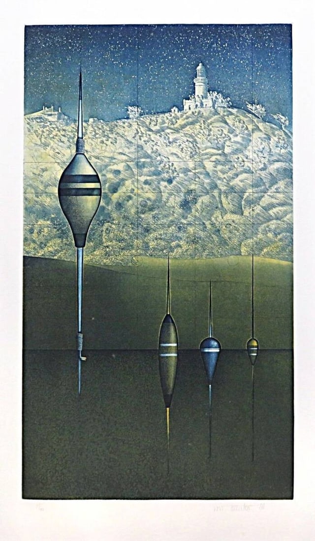 Chris van Otterloo Moonlit Lighthouse Byron Bay Etching 2/ 40 Signed 1988 (1 of 10)