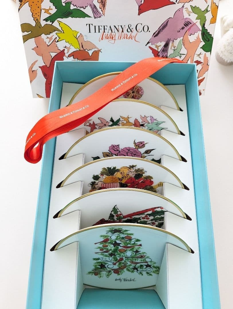 Tiffany Co Warhol Andy Christmas Dessert Plate Set 6 2022 Boxed (1 of 11)