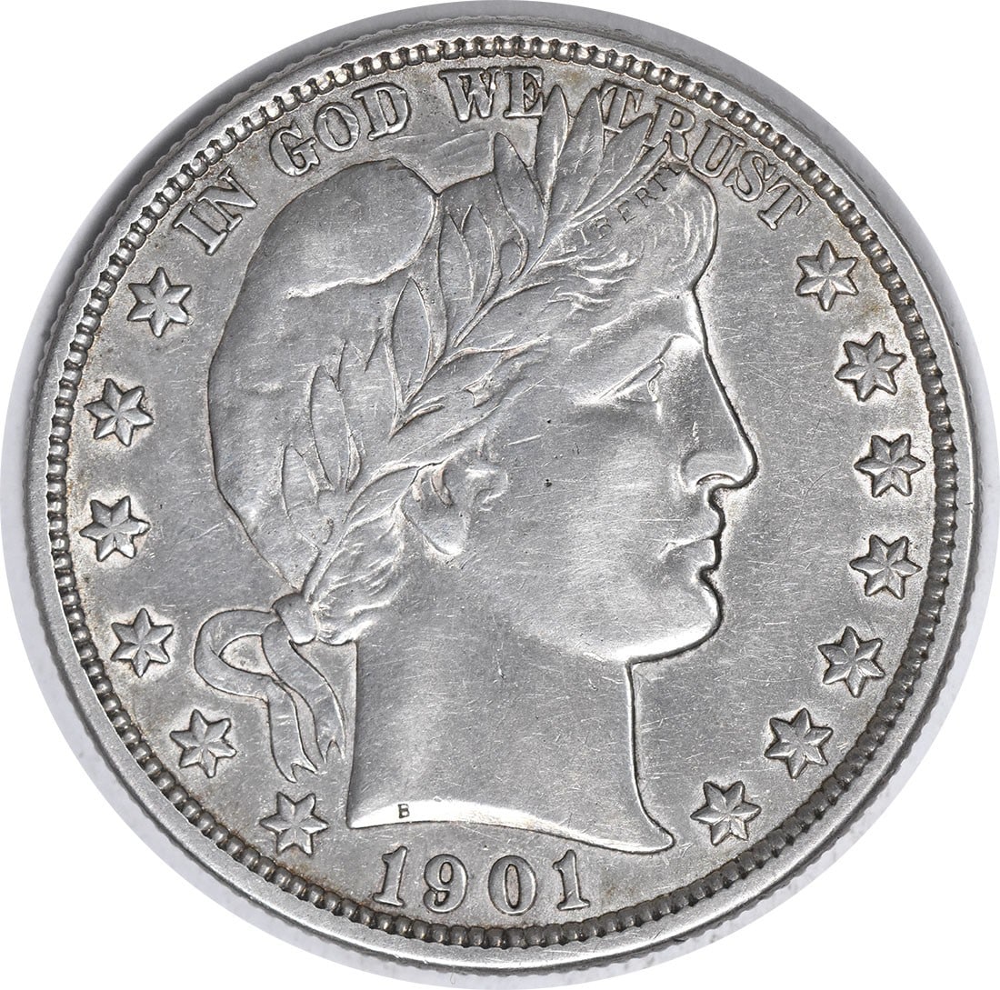 1901-O Barber Silver Half Dollar EF Uncertified: 1901-O Barber Silver Half Dollar EF Uncertified Item Specifics: Certification: Uncertified Circulated/Uncirculated: Circulated Km Number: 116 Year: 1901 Mint Location: O Grade: EF Composition: Silver