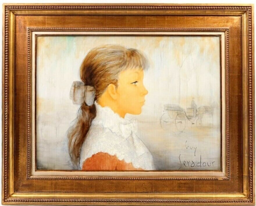 SERADOUR Guy Original Oil Painting on Canvas Signed Framed Woman (1 of 10)