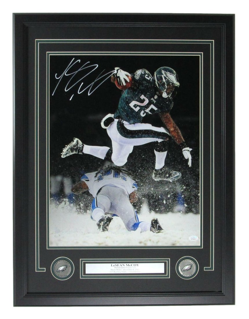 LeSean McCoy Eagles Signed/ Autographed 16x20 Photo Framed JSA 205618: LeSean McCoy Eagles Signed/ Autographed 16x20 Photo Framed JSA 205618 Item Specifics: Autograph Authentication: Professional Sports Authenticator (PSA) Sport: Football Original/Reprint: Original Produ