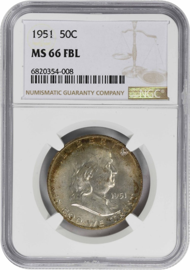 1951 Franklin Half Dollar MS66FBL NGC (1 of 1)