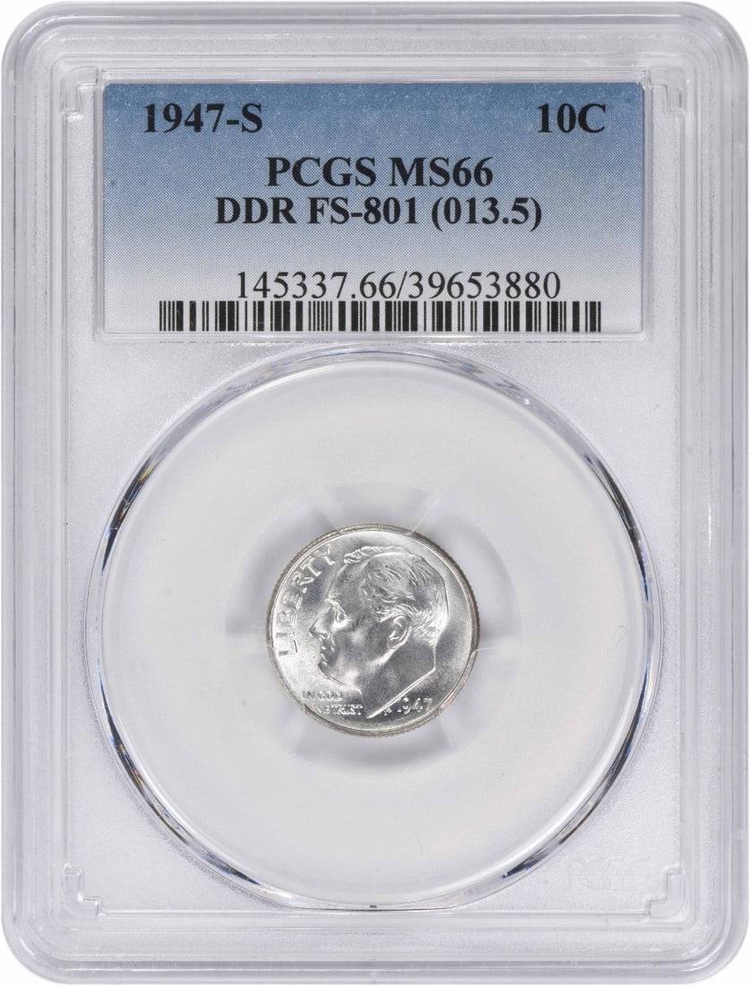 1947-S Roosevelt Silver Dime DDR FS-801 MS66 PCGS (1 of 3)