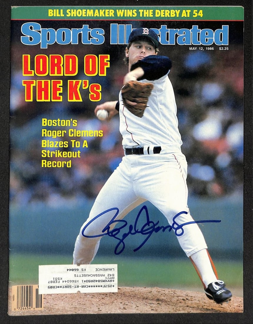Signed Roger Clemens 212086 Red Sox 1986 Sports Illustrated Autographed JSA: Signed Roger Clemens 212086 Red Sox 1986 Sports Illustrated Autographed JSA Signed Roger Clemens 212086 Red Sox 1986 Sports Illustrated Autographed JSA - A rare and iconic baseball memorabilia item, t