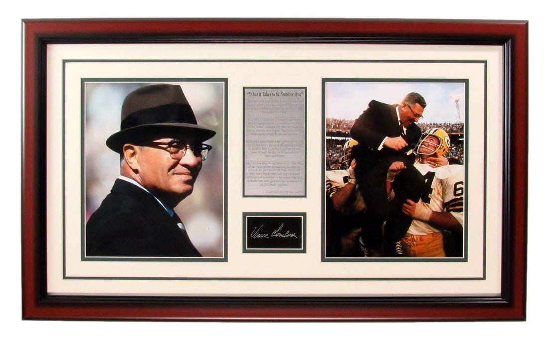 Vince Lombardi Famous Speech Framed Collage w Laser Engraved Autograph (1 of 3)