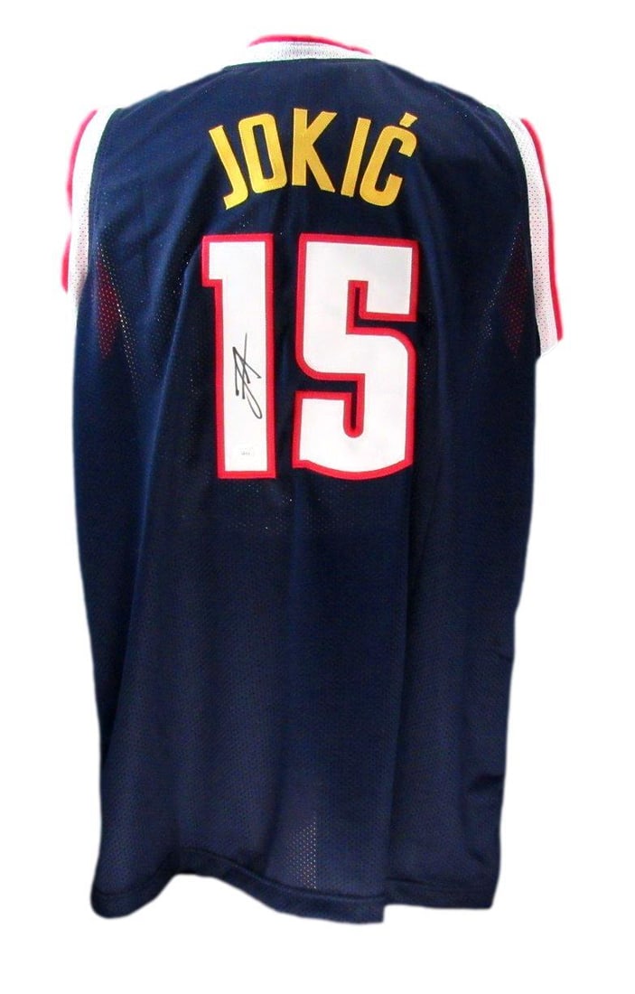 Nikola Jokic Autographed Denver Nuggets Jersey Custom JSA 186830: Nikola Jokic Autographed Denver Nuggets Jersey Custom JSA 186830 Nikola Jokic's game-winning moments are now immortalized on this custom Denver Nuggets jersey, signed by the talented center himself. T