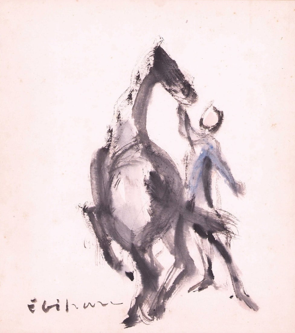 Horse Training Japanese Art Modern Woodblock Print Kinosuke Ebihara Shikishi: Horse Training Japanese Art Modern Woodblock Print Kinosuke Ebihara Shikishi Item Specifics: Artist: Kinosuke Ebihara Subject: Horse Training Material: Ink and color on paper board Style: Japanese Yea