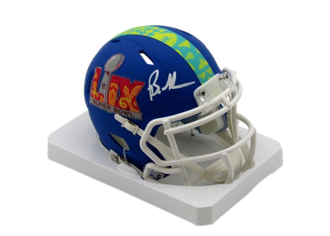 Signed Brandon Graham Blue Eagles Helmet Super Bowl BAS LIX Auto Mini (1 of 3)