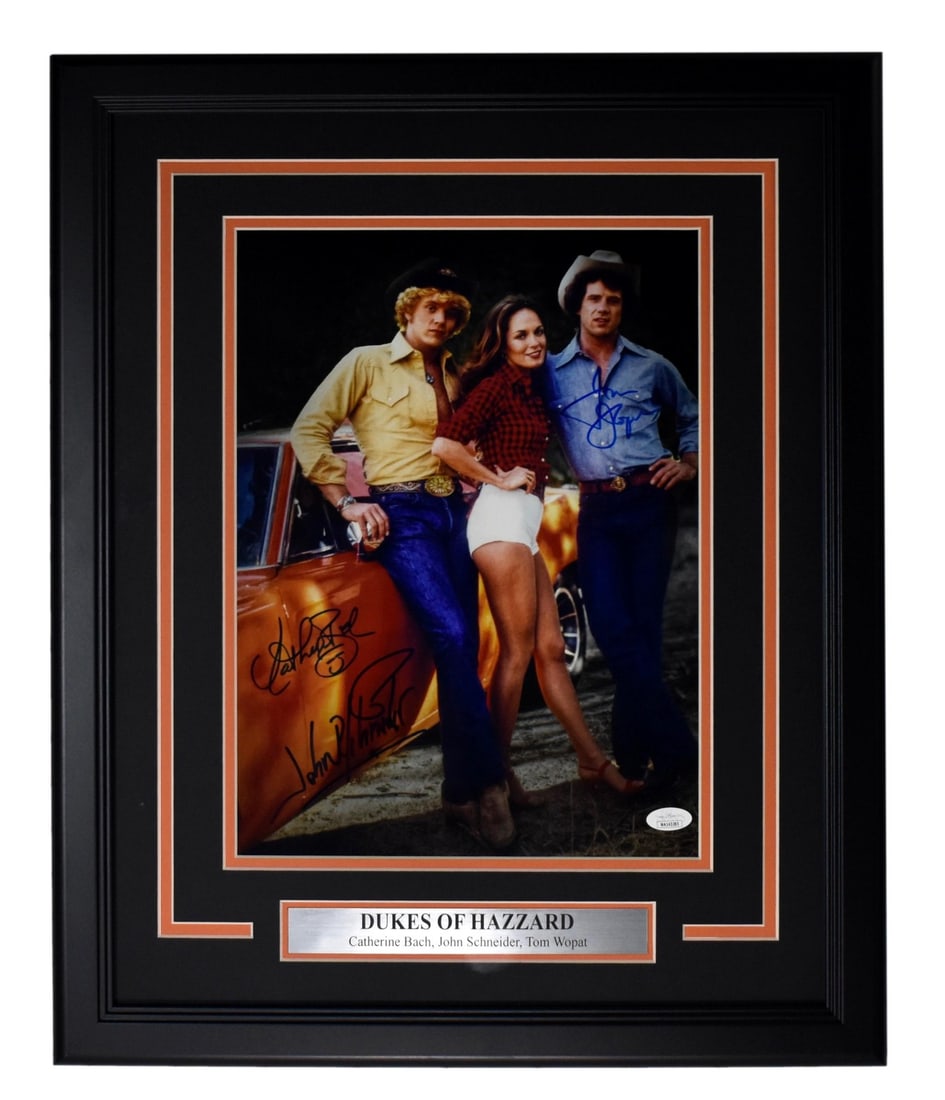 Dukes of Hazzard Signed/ Inscribed x 3 Cast Members 11x14 Photo Framed JSA 212163: Dukes of Hazzard Signed/ Inscribed x 3 Cast Members 11x14 Photo Framed JSA 212163 Item Specifics: Autograph Authentication: James Spence (JSA) Industry: Movies Original/Reproduction: Original Sport: E