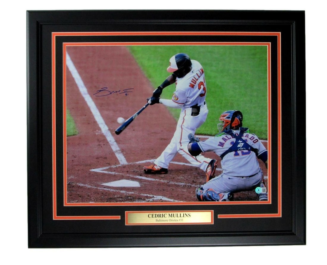 Baltimore Orioles Photo Framed By Mullins Auto Signed Cedric 16x20 (1 of 5)