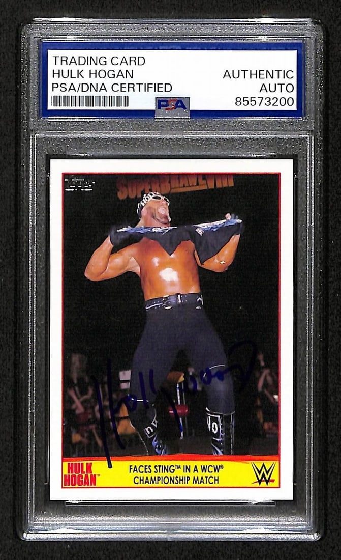 Hulk Hogan Signed Auto 2015 TOPPS Champion Card #23 PSA DNA 198789: Hulk Hogan Signed Auto 2015 TOPPS Champion Card #23 PSA DNA 198789 Item Specifics: Original/Reprint: Original Product: Photo Sport: Wrestling Product Disclaimer: Not affiliated with any team or league
