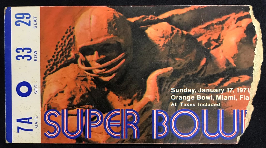 Super Bowl V Ticket Stub (1 of 2)