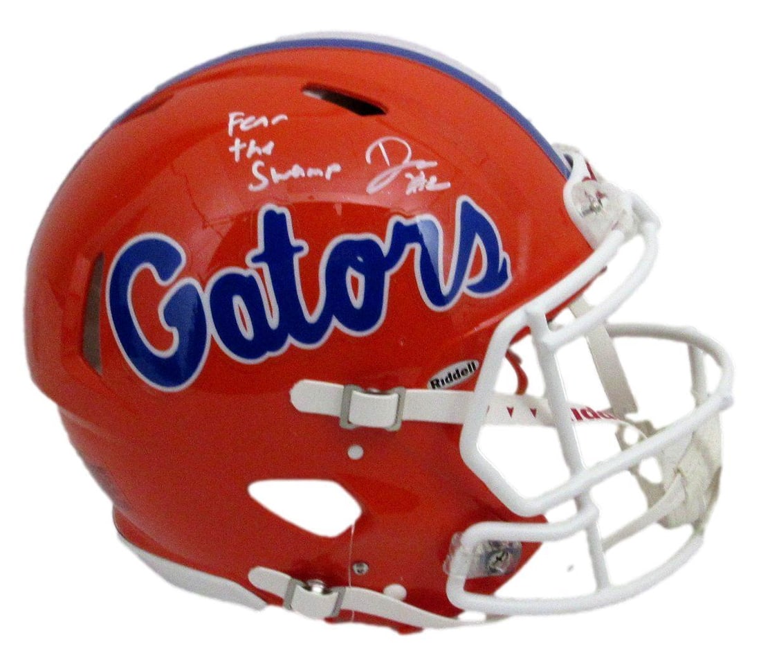 D. J. Lagway Signed/ Inscr Orange Full Size Authentic Helmet Florida JSA 197050: D. J. Lagway Signed/ Inscr Orange Full Size Authentic Helmet Florida JSA 197050 Item Specifics: Original/Reprint: Original Product: Helmet Signed: Yes Sport: Football Product Disclaimer: Not affiliate