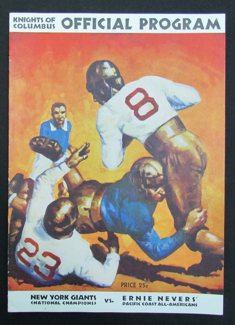 1935 NY Giants vs.Ernie Nevers' All-Americans Football Game Program 195520 (1 of 5)