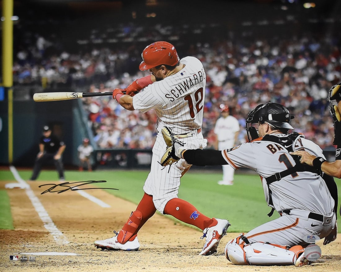 Kyle Schwarber Signed/ Auto 16x20 Photo Philadelphia Phillies PSA/ DNA 209994: Kyle Schwarber Signed/ Auto 16x20 Photo Philadelphia Phillies PSA/ DNA 209994 PSA/DNA authenticated 16x20 photo of Philadelphia Phillies star Kyle Schwarber, bearing his signature, is a must-have for 