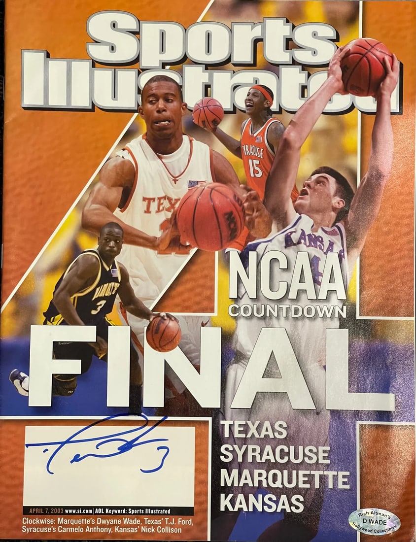 Wade Dwyane Autographed Sports Illustrated Magazine April 2006: Wade Dwyane Autographed Sports Illustrated Magazine April 2006 Dated April 7, 2006, this Sports Illustrated magazine features a black sharpie autograph from Dwyane Wade on the front cover. The