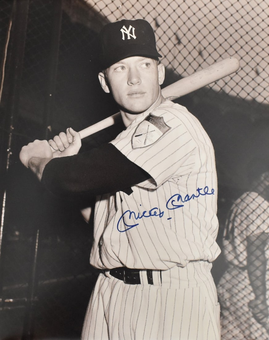 Mickey Mantle HOF Signed/ Autographed 16x20 Photo Yankees PSA Letter 212181: Mickey Mantle HOF Signed/ Autographed 16x20 Photo Yankees PSA Letter 212181 Mickey Mantle's iconic 16x20 photo, signed by the legendary Yankees slugger, is a must-have for baseball collectors. This