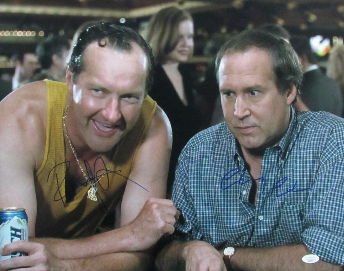 Chase Chevy/ Quaid Randy Autographed Photo 16x20 "Vegas Vacation" JSA: Chase Chevy/ Quaid Randy Autographed Photo 16x20 "Vegas Vacation" JSA Item Specifics: Autograph Authentication: JSA Industry: Movies Original/Reproduction: Original Original/Reprint: Original Product: