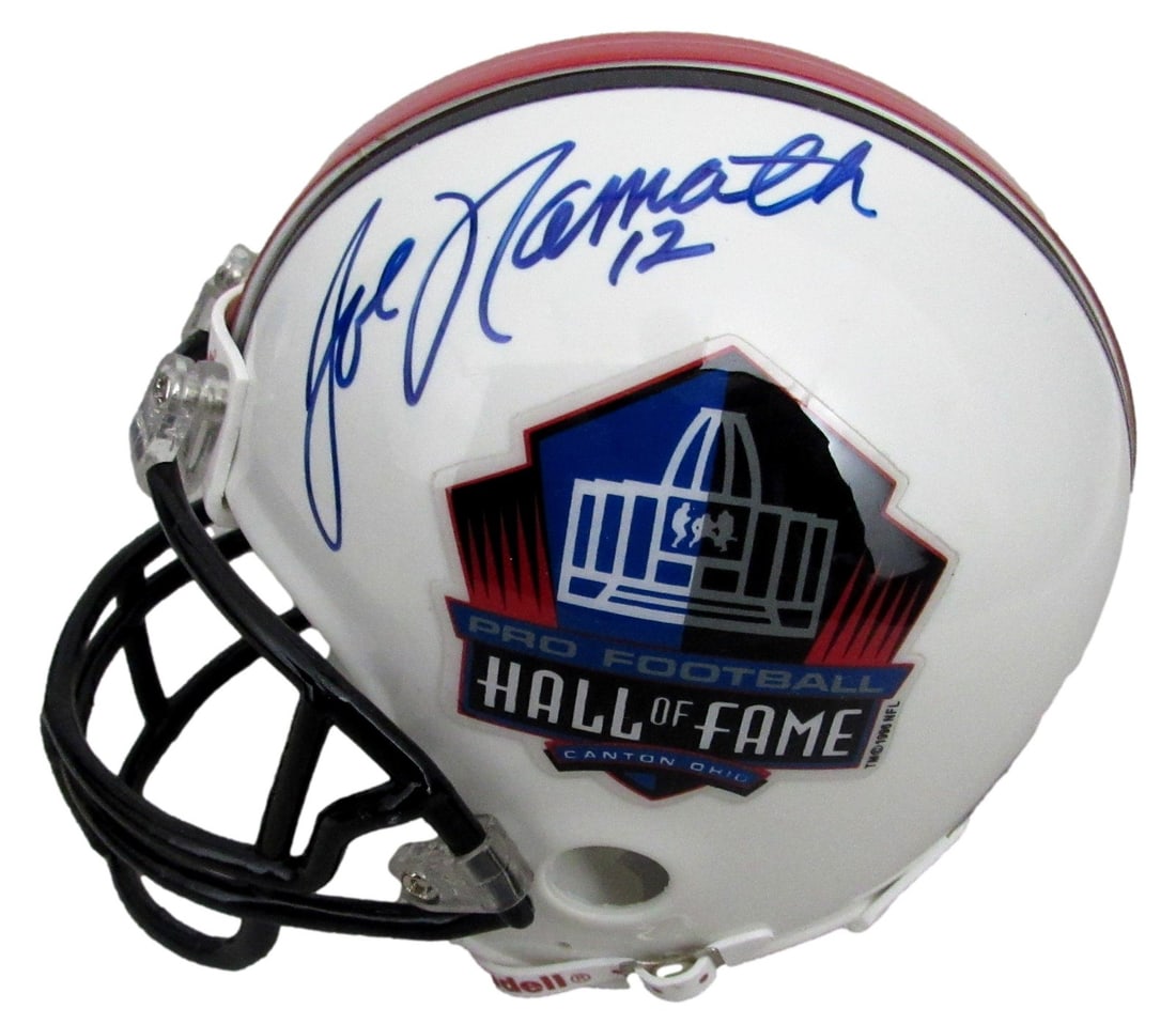 Joe Namath HOF Signed/ Auto Hall of Fame Mini Football Helmet BAS/ Beckett 213349 (1 of 6)
