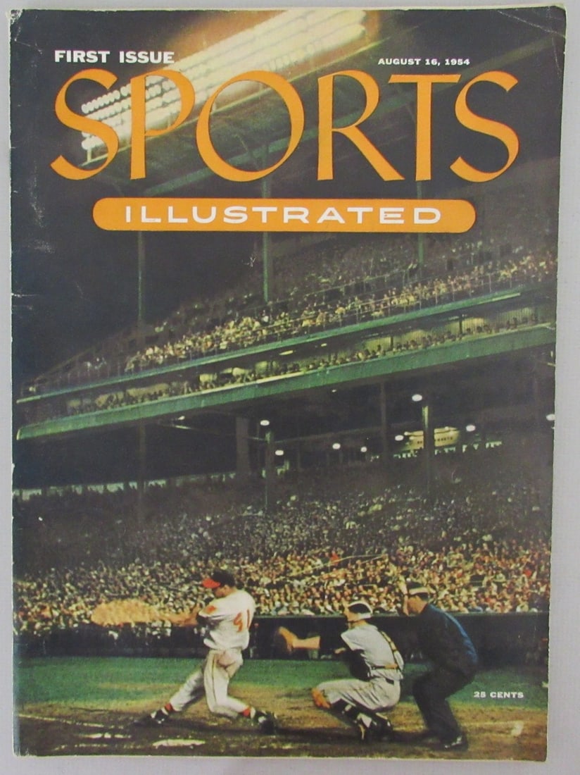 Sports Illustrated Magazine First Issue with Trading Cards 8 16 1954: Sports Illustrated Magazine First Issue with Trading Cards 8 16 1954 Original 1954 Sports Illustrated Magazine First Issue with Trading Cards, showcasing the inaugural issue of baseball, a sketch book