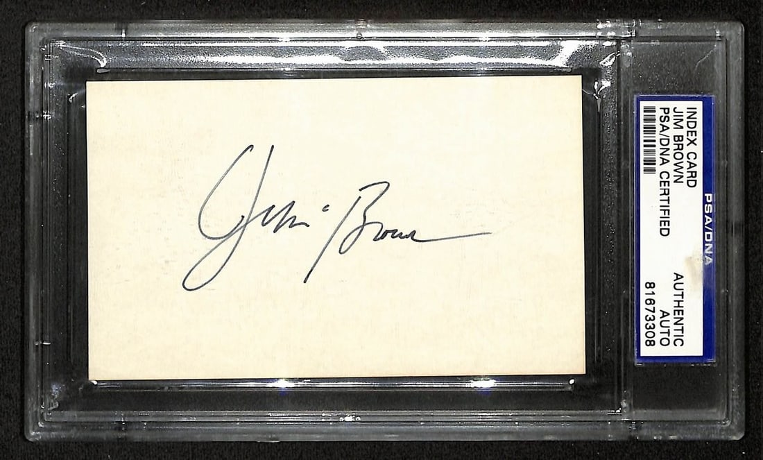 Jim Brown HOF Signed/ Auto 3x5 Index Card Cleveland Browns PSA/ DNA 201451 (1 of 1)