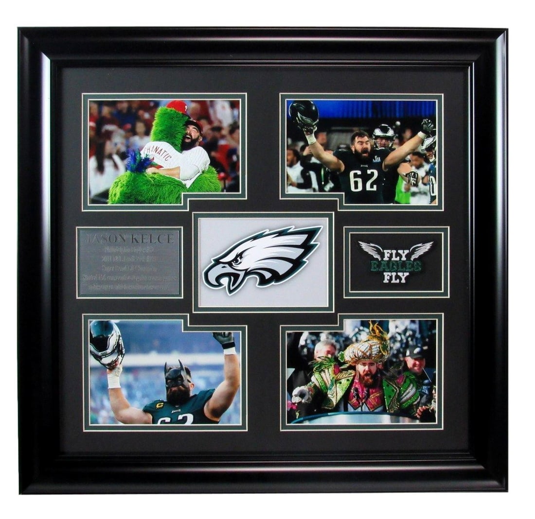 Jason Kelce Photo Collage UNSIGNED Philadelphia Eagles Framed 186392 (1 of 1)