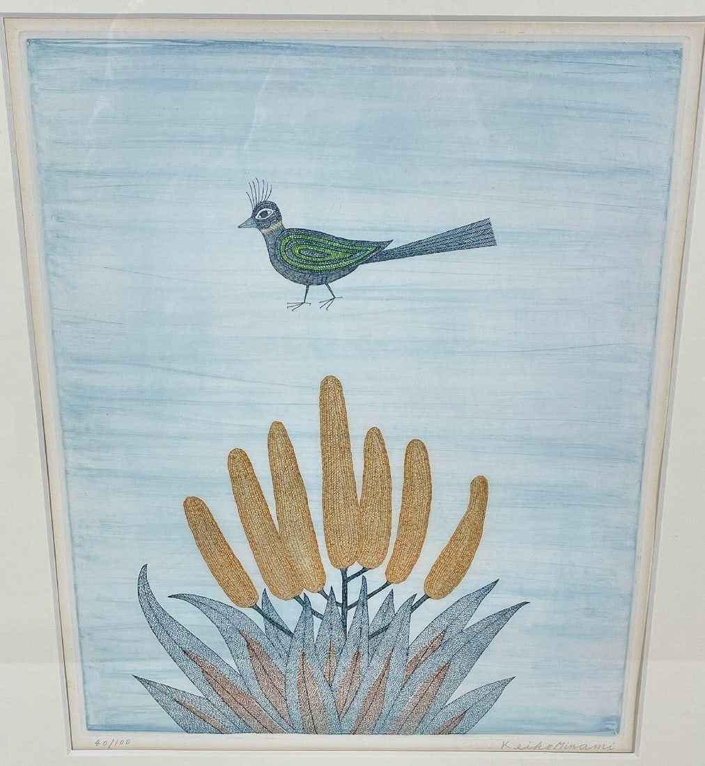 Keiko Minami Flowers and Birds Long-Tailed Bird Copperplate Etching 40/ 100: Keiko Minami Flowers and Birds Long-Tailed Bird Copperplate Etching 40/ 100 Item Specifics: Unit Of Sale: Single Piece Artist: Keiko Minami Signed: Yes Size: Medium Period: Contemporary (1970 - 2020) 